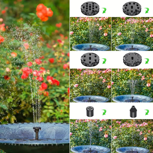 Solar Bird Bath Fountain Pump with 6 Nozzles (1.4W)