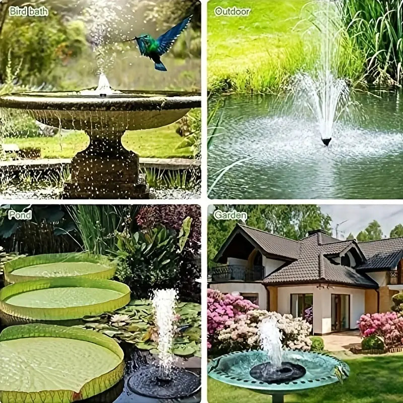 Solar Bird Bath Fountain Pump with 6 Nozzles (1.4W)