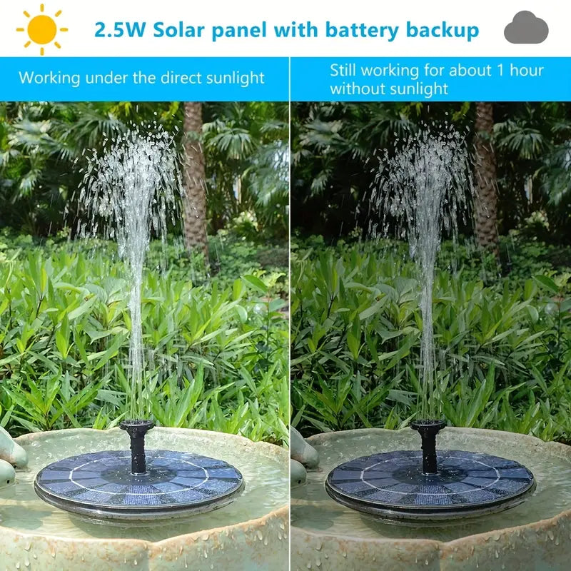 1.5W Solar Fountain Pump Kit with 6 Nozzles