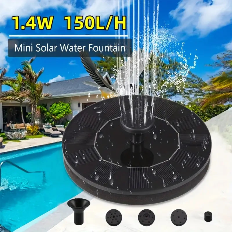 Solar Bird Bath Fountain Pump with 6 Nozzles (1.4W)